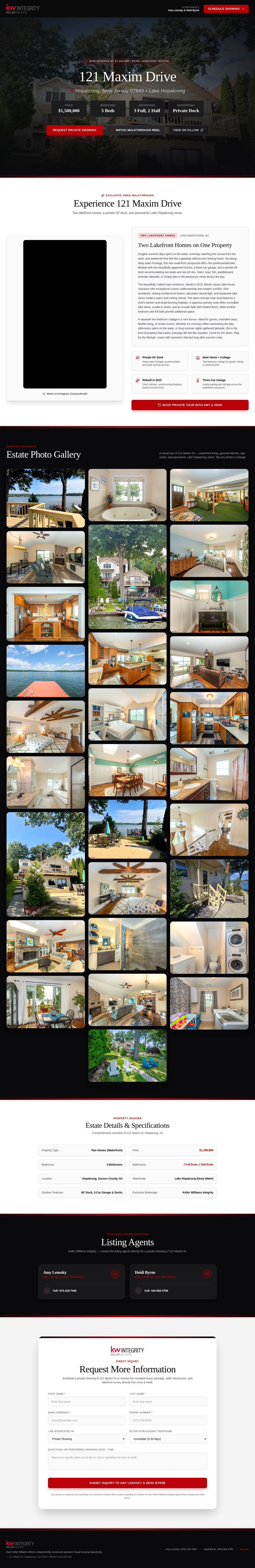 The SEO optimized listing website for 121 Maxim Drive in Hopatcong, New Jersey, full length, scrollable