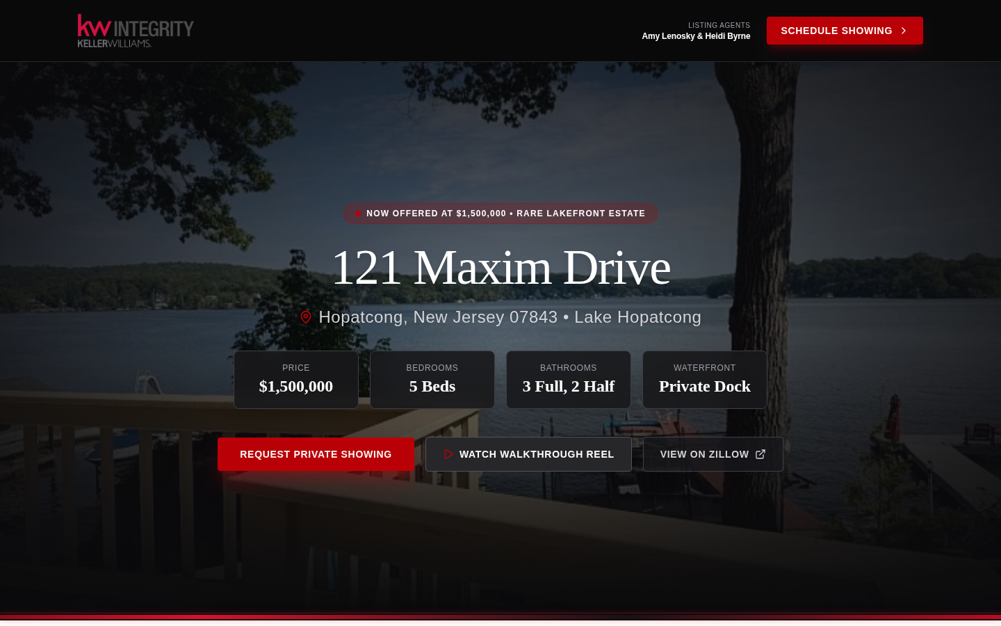 The SEO optimized listing website for 121 Maxim Drive in Hopatcong, New Jersey