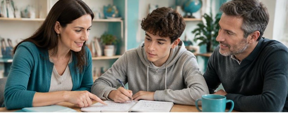 Illustrative tutoring center scene showing the people and work behind the business