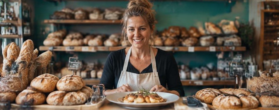 Illustrative bakery scene showing the people and work behind the business