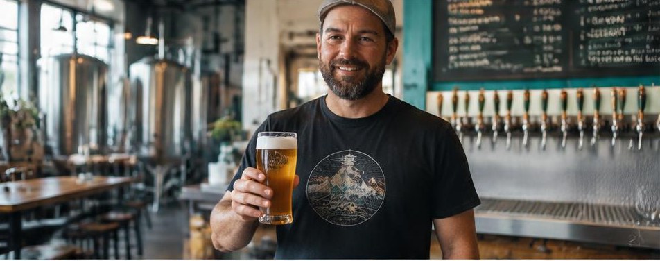 Illustrative craft brewery scene showing the people and work behind the business