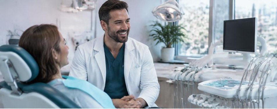 Illustrative dentist scene showing the people and work behind the business