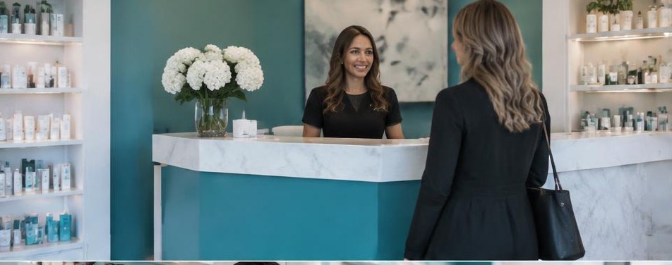 Illustrative med spa scene showing the people and work behind the business