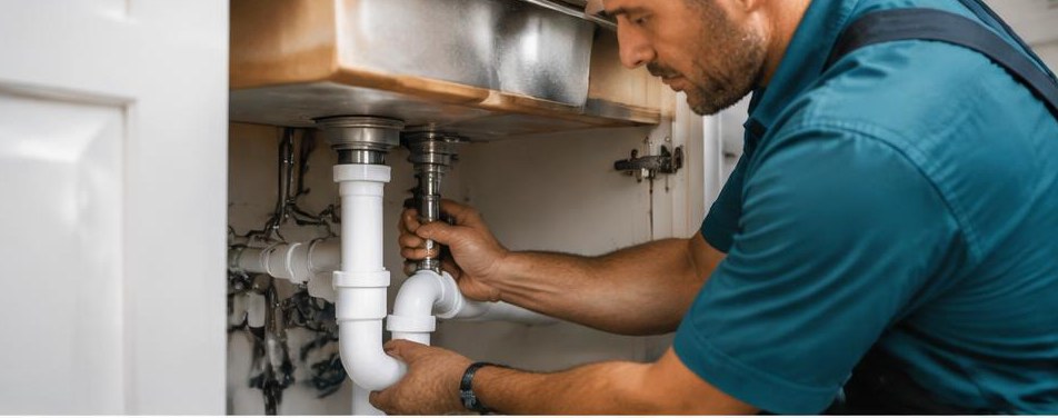 Illustrative plumber scene showing the people and work behind the business