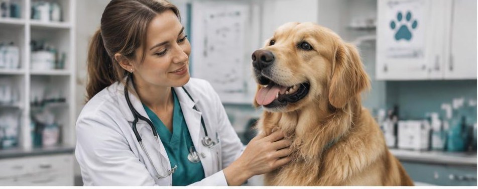 Illustrative veterinarian scene showing the people and work behind the business