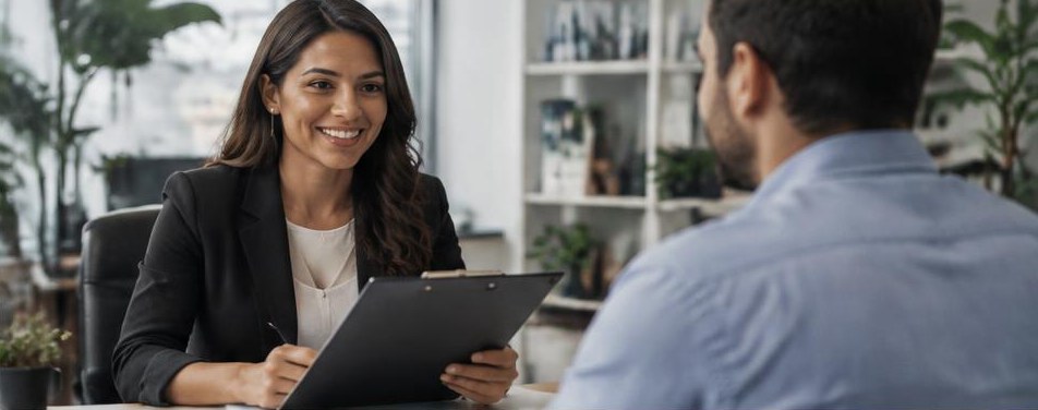 Illustrative recruiting agency scene showing the people and work behind the business