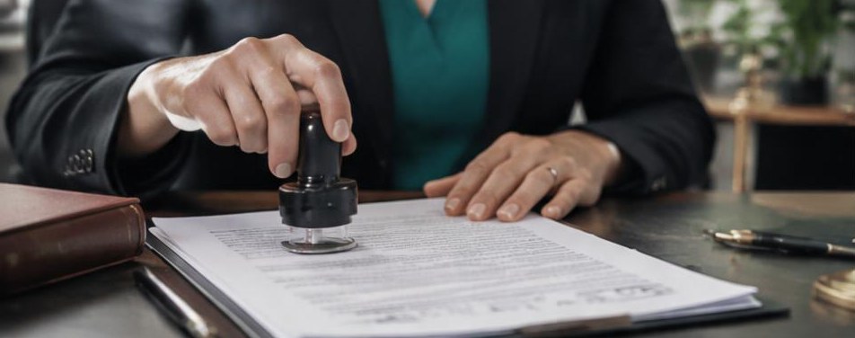 Illustrative notary public scene showing the people and work behind the business