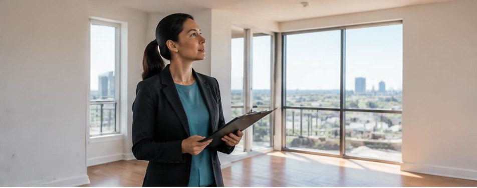 Illustrative property manager scene showing the people and work behind the business