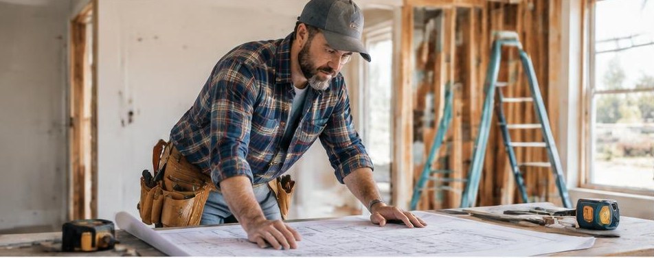 Illustrative general contractor scene showing the people and work behind the business
